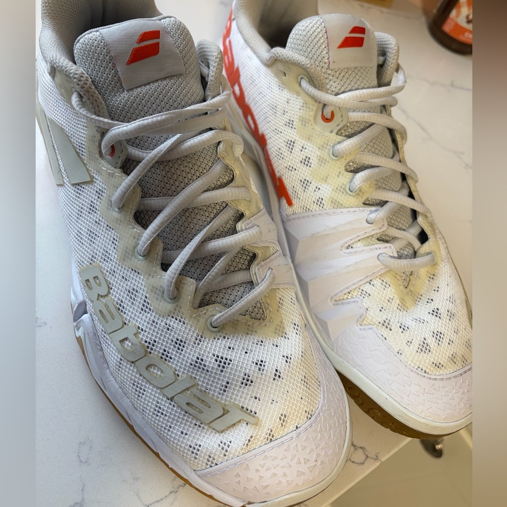 Babolat White and Red Tennis Shoes